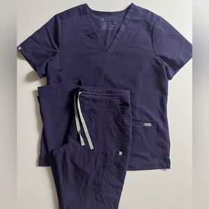 FIGS Technical Collection Scrub Set, Dark Purple, Size M/M Tall